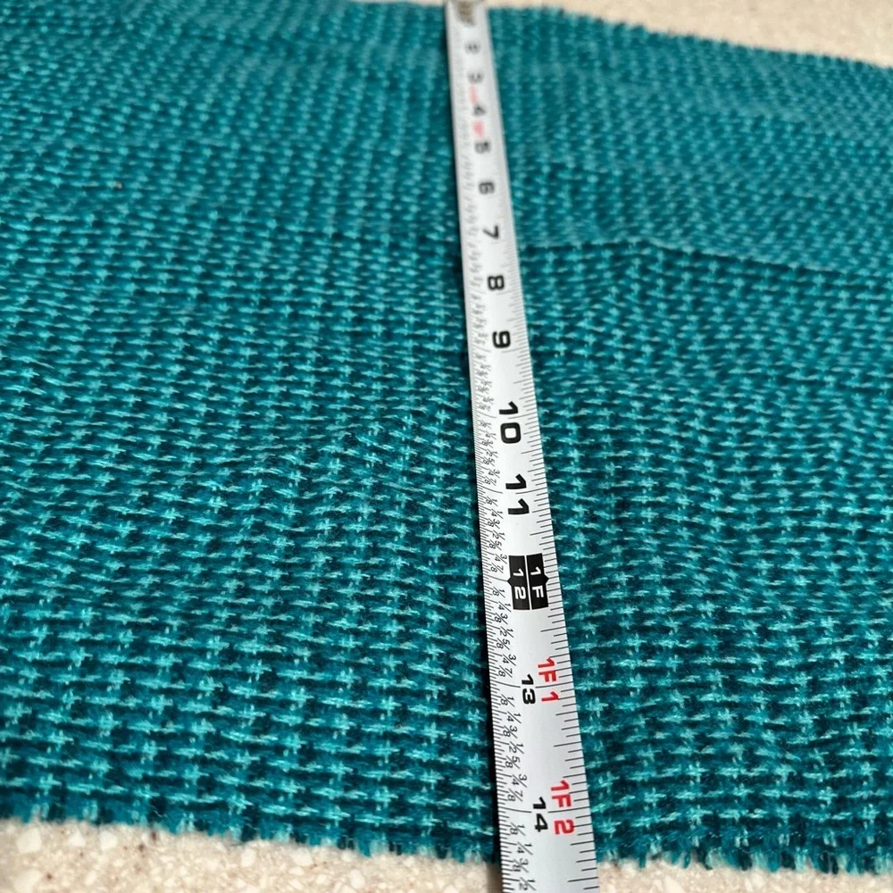 Land’s End NWT Teal Aqua Turquoise Checked Woven Scarf. Soft & Lightweight Blue